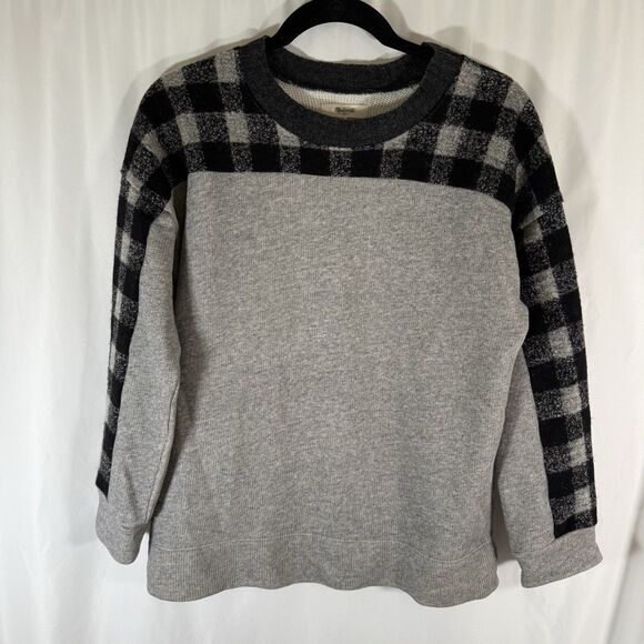 Madewell Wool Blend Sweater Women's Medium Grey Knit Long Sleeve Pullover - Picture 1 of 9